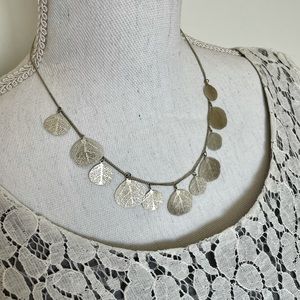 Silver Pressed Leaf Necklace